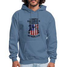 Load image into Gallery viewer, I Prefer Dangerous Freedom Hoodie - denim blue