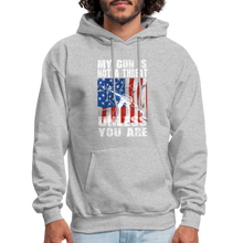 Load image into Gallery viewer, My Gun Is Not A Threat Unless You Are Hoodie - heather gray