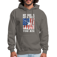 Load image into Gallery viewer, My Gun Is Not A Threat Unless You Are Hoodie - asphalt gray