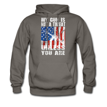 Load image into Gallery viewer, My Gun Is Not A Threat Unless You Are Hoodie - asphalt gray