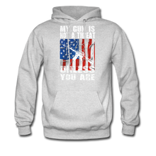 Load image into Gallery viewer, My Gun Is Not A Threat Unless You Are Hoodie - ash