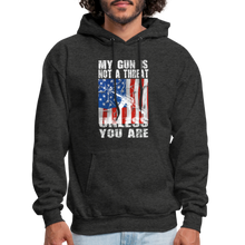 Load image into Gallery viewer, My Gun Is Not A Threat Unless You Are Hoodie - charcoal grey