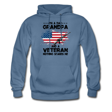 Load image into Gallery viewer, I'm A Veteran Nothing Scares Me Hoodie - denim blue