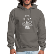 Load image into Gallery viewer, It's Okay To Love America Hoodie - asphalt gray