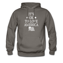 Load image into Gallery viewer, It's Okay To Love America Hoodie - asphalt gray