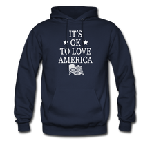 Load image into Gallery viewer, It's Okay To Love America Hoodie - navy
