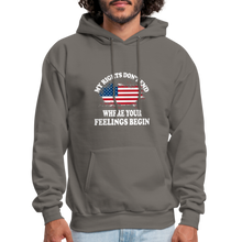 Load image into Gallery viewer, My Rights Don't End Where Your Feelings Begin Hoodie - asphalt gray