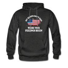 Load image into Gallery viewer, My Rights Don't End Where Your Feelings Begin Hoodie - charcoal grey
