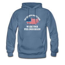 Load image into Gallery viewer, My Rights Don't End Where Your Feelings Begin Hoodie - denim blue