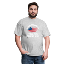 Load image into Gallery viewer, My Rights Don't End Where Your Feelings Begin T-Shirt - heather gray
