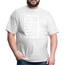 Load image into Gallery viewer, I Only Kneel Before God T-Shirt - light heather gray