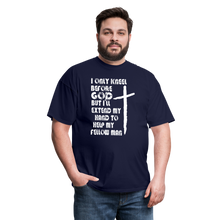 Load image into Gallery viewer, I Only Kneel Before God T-Shirt - navy