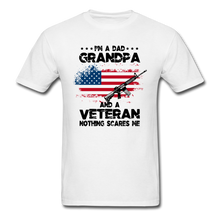 Load image into Gallery viewer, I'm A Veteran Nothing Scares Me T-Shirt - white