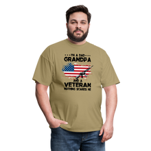 Load image into Gallery viewer, I'm A Veteran Nothing Scares Me T-Shirt - khaki