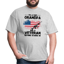 Load image into Gallery viewer, I'm A Veteran Nothing Scares Me T-Shirt - heather gray