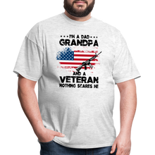 Load image into Gallery viewer, I'm A Veteran Nothing Scares Me T-Shirt - light heather gray