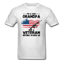 Load image into Gallery viewer, I'm A Veteran Nothing Scares Me T-Shirt - light heather gray