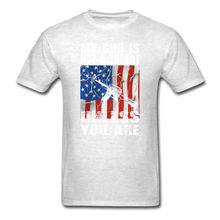 Load image into Gallery viewer, My Gun Is Not A Threat Unless You Are T-Shirt - light heather gray