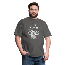 Load image into Gallery viewer, It's Okay To Love America T-Shirt - charcoal