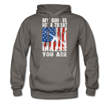 Load image into Gallery viewer, My Gun Is Not A Threat Unless You Are Hoodie - asphalt gray
