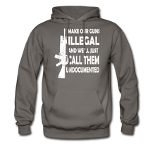 Load image into Gallery viewer, Make Our Guns Illegal And We&#39;ll Call Them Undocumented Hoodie - asphalt gray
