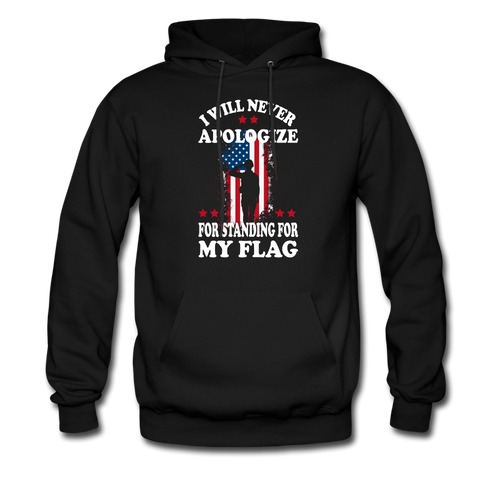 Never Apologize Hoodie - black