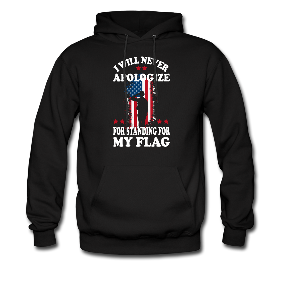 Never Apologize Hoodie - black