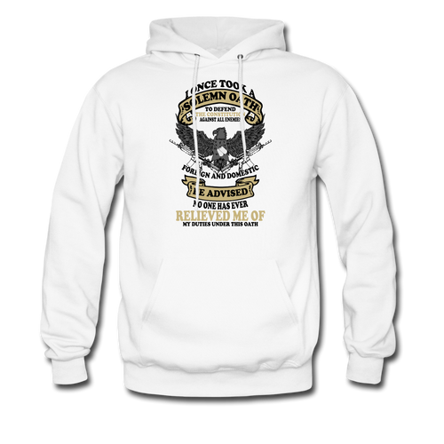 I Took A Solemn Oath To Defend The Constitution Hoodie - white