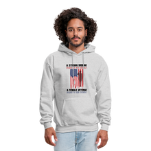 Load image into Gallery viewer, A Female Veteran Stands Up For Her Country Hoodie - ash 
