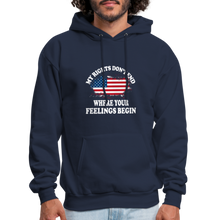 Load image into Gallery viewer, My Rights Don&#39;t End Where Your Feelings Begin Hoodie - navy
