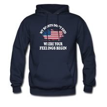 Load image into Gallery viewer, My Rights Don&#39;t End Where Your Feelings Begin Hoodie - navy
