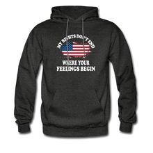 Load image into Gallery viewer, My Rights Don&#39;t End Where Your Feelings Begin Hoodie - charcoal grey
