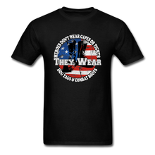 Load image into Gallery viewer, Heroes Don&#39;t Wear Capes T-Shirt - black
