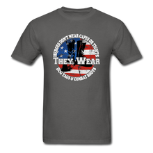 Load image into Gallery viewer, Heroes Don&#39;t Wear Capes T-Shirt - charcoal
