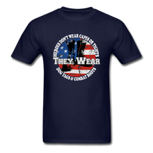 Load image into Gallery viewer, Heroes Don&#39;t Wear Capes T-Shirt - navy
