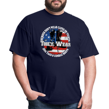 Load image into Gallery viewer, Heroes Don&#39;t Wear Capes T-Shirt - navy

