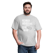 Load image into Gallery viewer, Armed and Dangerous with the Word of God T-Shirt - heather gray
