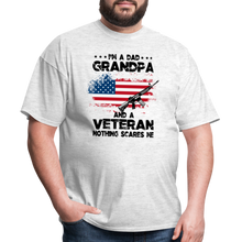 Load image into Gallery viewer, I&#39;m A Veteran Nothing Scares Me T-Shirt - light heather gray
