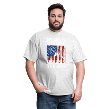 Load image into Gallery viewer, My Gun Is Not A Threat Unless You Are T-Shirt - light heather gray
