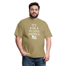 Load image into Gallery viewer, It&#39;s Okay To Love America T-Shirt - khaki
