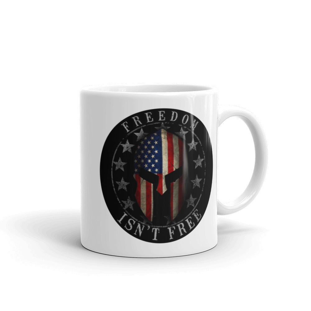 Freedom Isn't Free White glossy mug