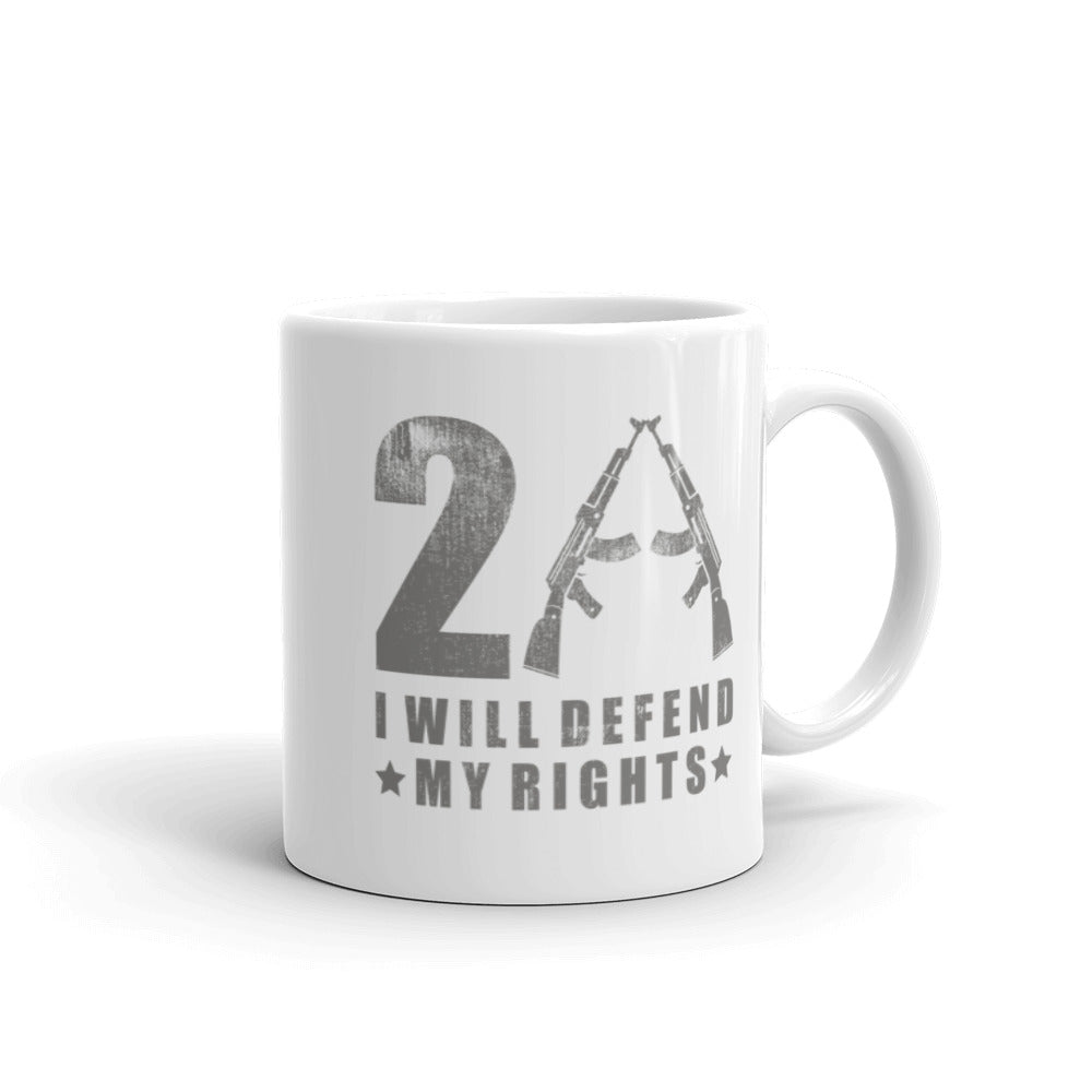 I Will Defend My Rights White glossy mug