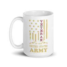 Load image into Gallery viewer, Veteran of the United States Army White glossy mug
