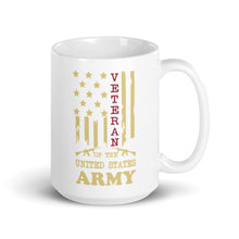Load image into Gallery viewer, Veteran of the United States Army White glossy mug

